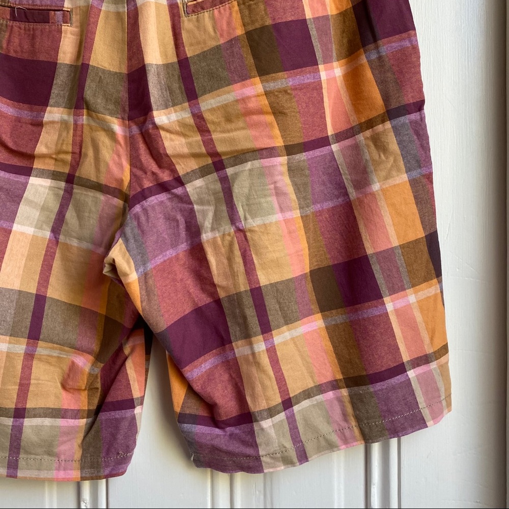 Merona Orange Plum Plaid Bermuda Shorts - Picture 4 of 7